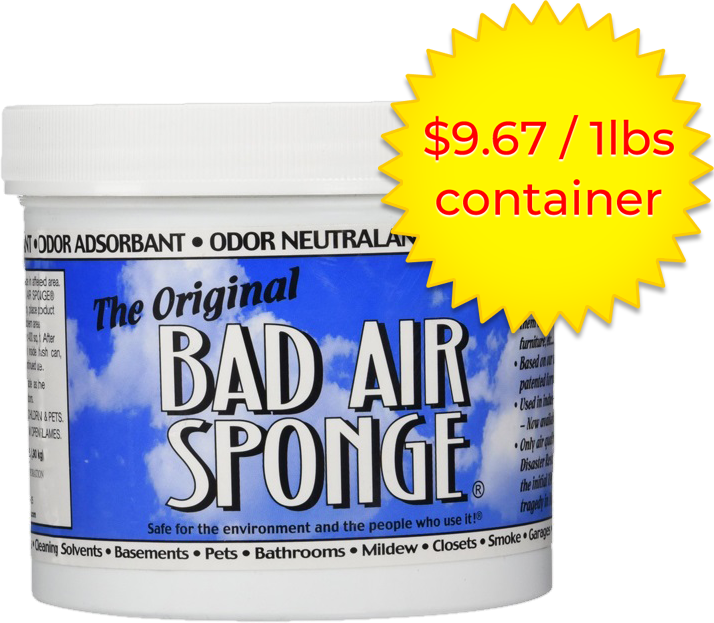 The ORIGINAL Bad Air Sponge Odor Absorbing Neutralant, 14oz(Packaging May  Vary)